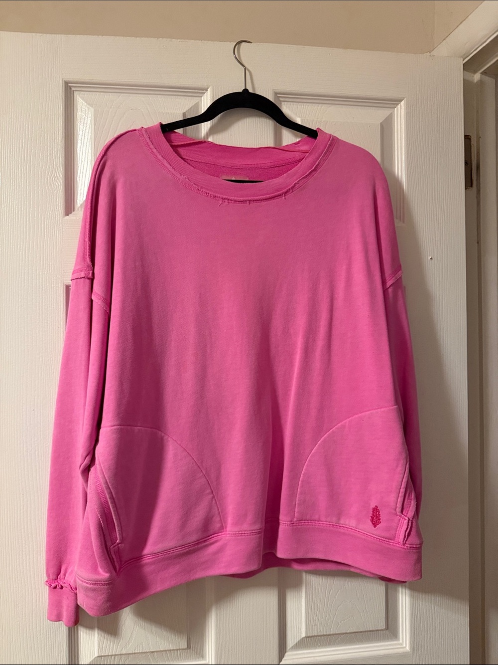 Free people Bright Pink Crewneck Sweatshirt